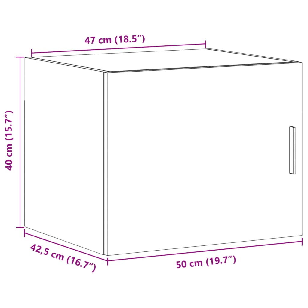 Wall Cabinet 50X42.5X40 Cm Engineered Wood