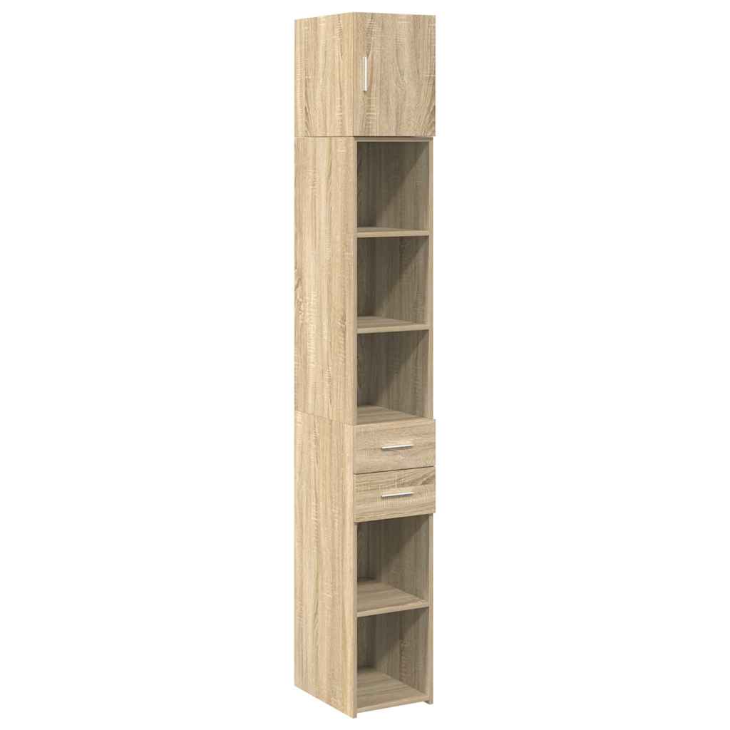 Slim Storage Cabinet 30X42.5X225 Cm Engineered Wood