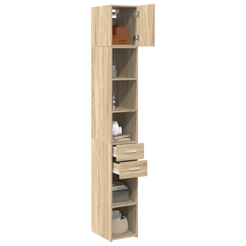 Slim Storage Cabinet 30X42.5X225 Cm Engineered Wood