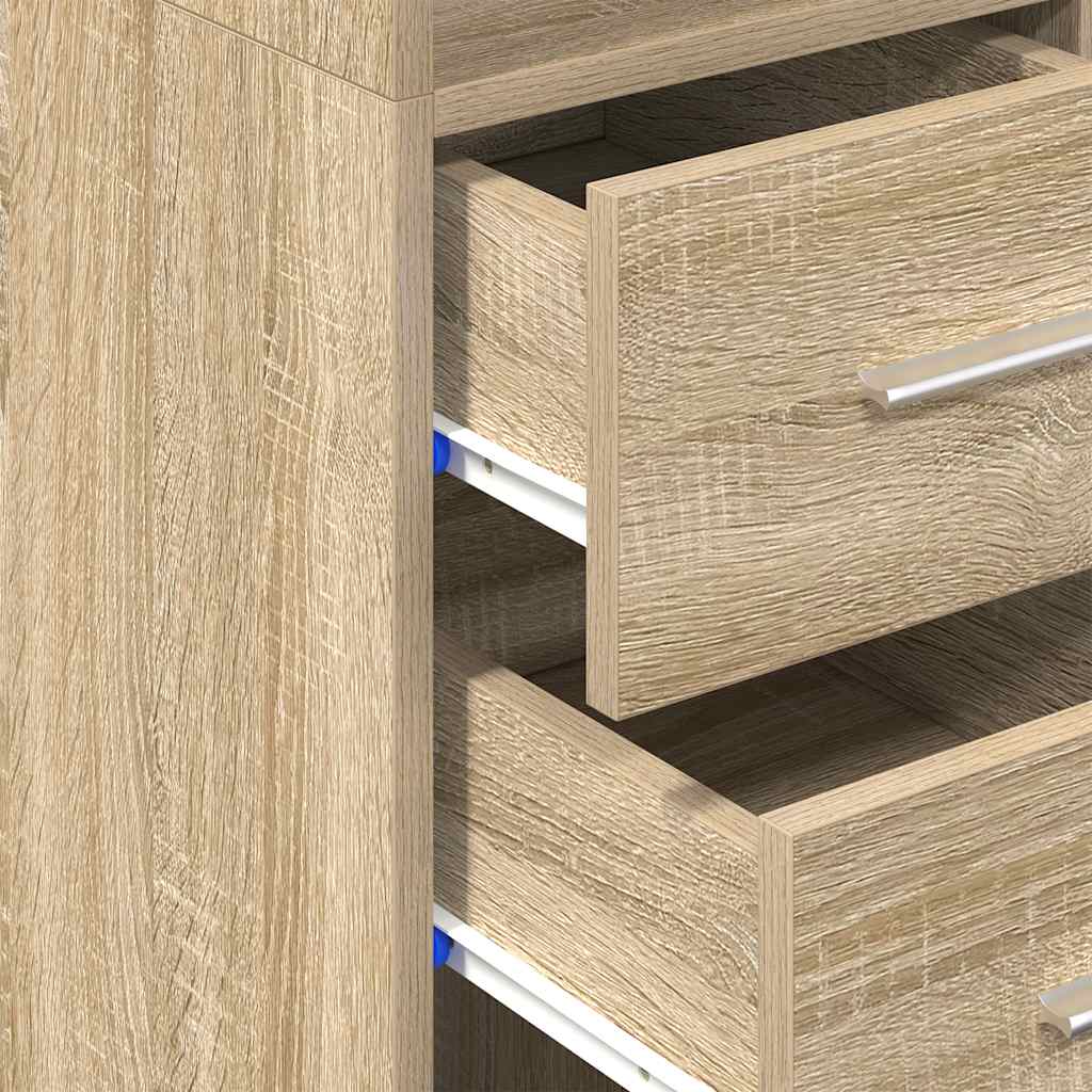 Slim Storage Cabinet 30X42.5X225 Cm Engineered Wood