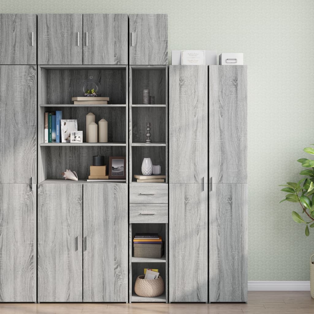Slim Storage Cabinet 30X42.5X225 Cm Engineered Wood