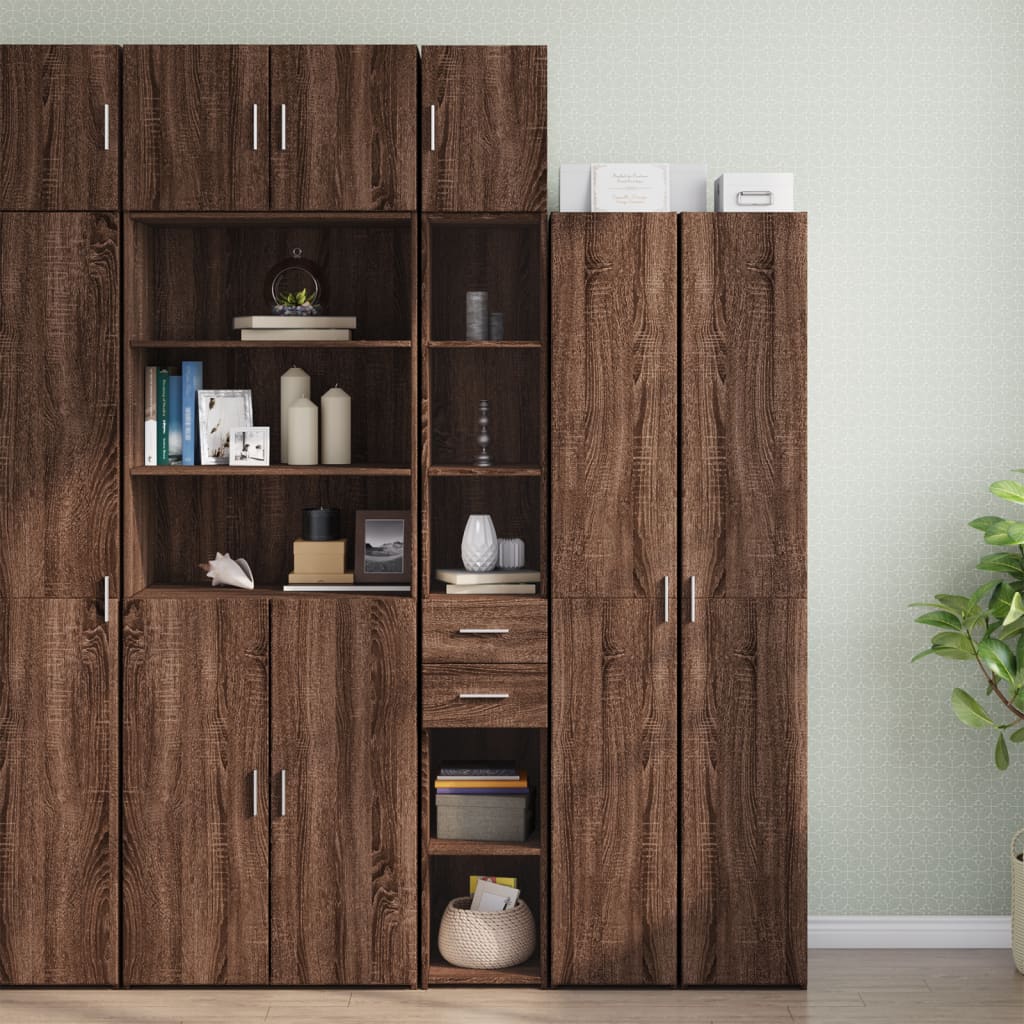 Slim Storage Cabinet 30X42.5X225 Cm Engineered Wood