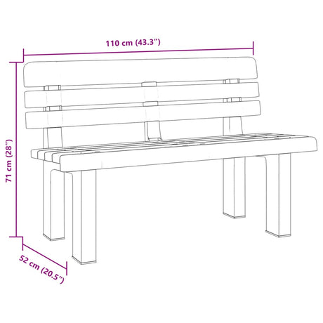 Garden Bench 110X52X71 Cm Polypropylene