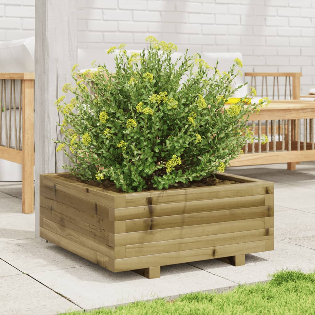 Garden Planter 60X60X26.5 Cm Impregnated Wood Pine