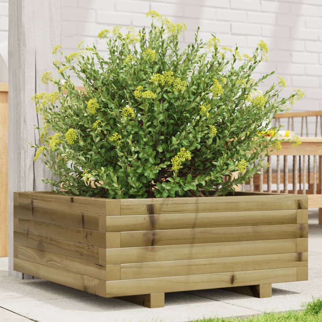 Garden Planter 60X60X26.5 Cm Impregnated Wood Pine