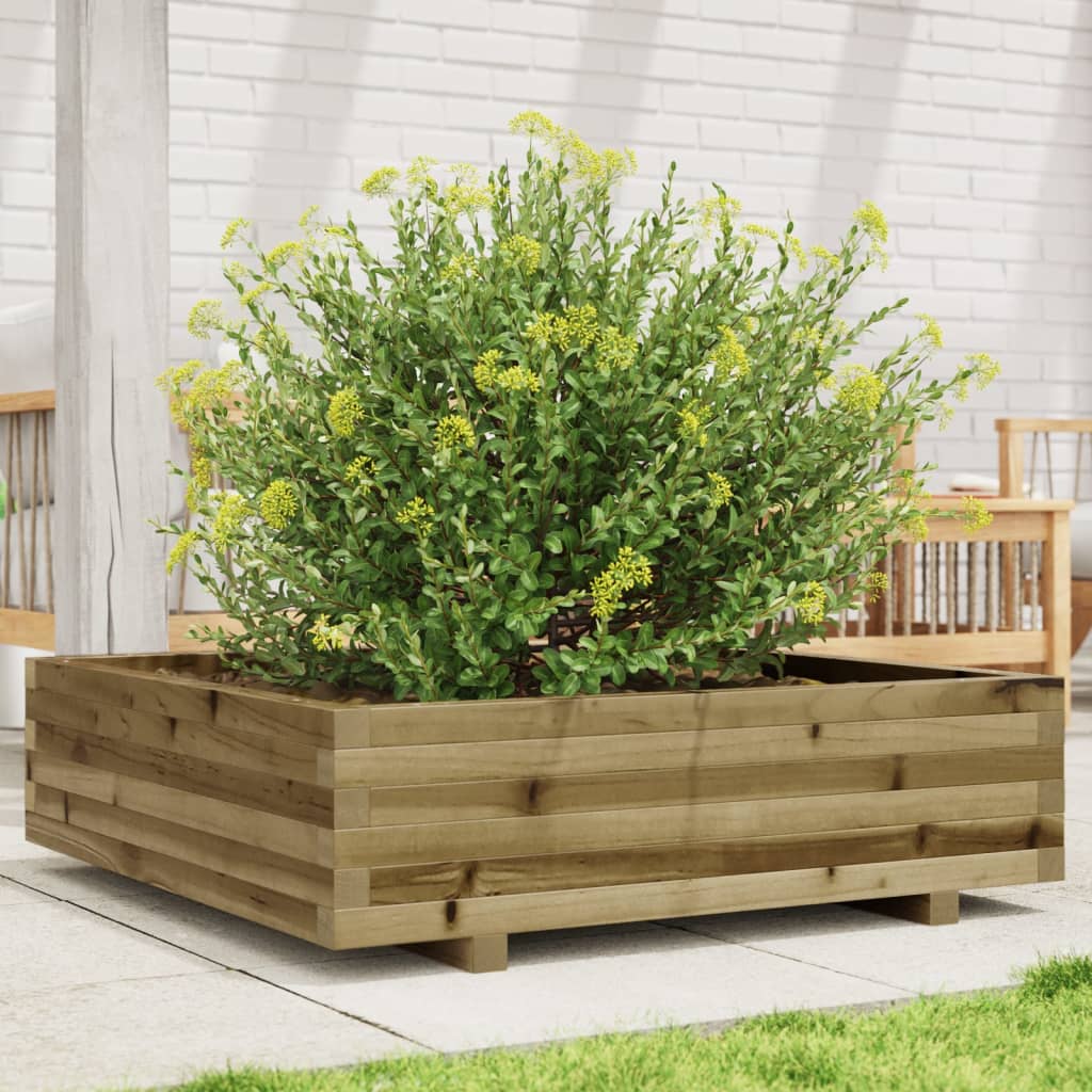 Garden Planter 90X90X26.5 Cm Impregnated Wood Pine