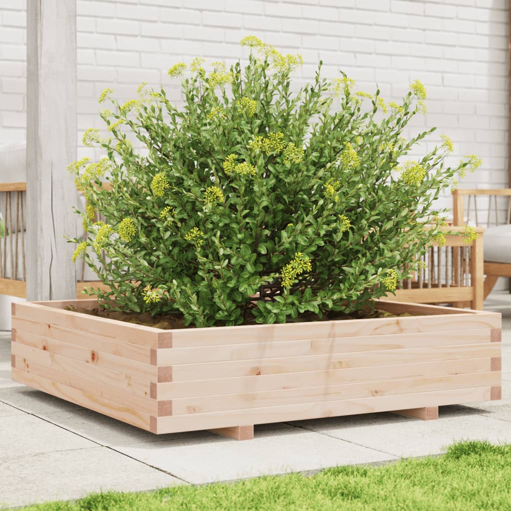 Garden Planter 100X100X26.5 Cm Solid Wood Pine