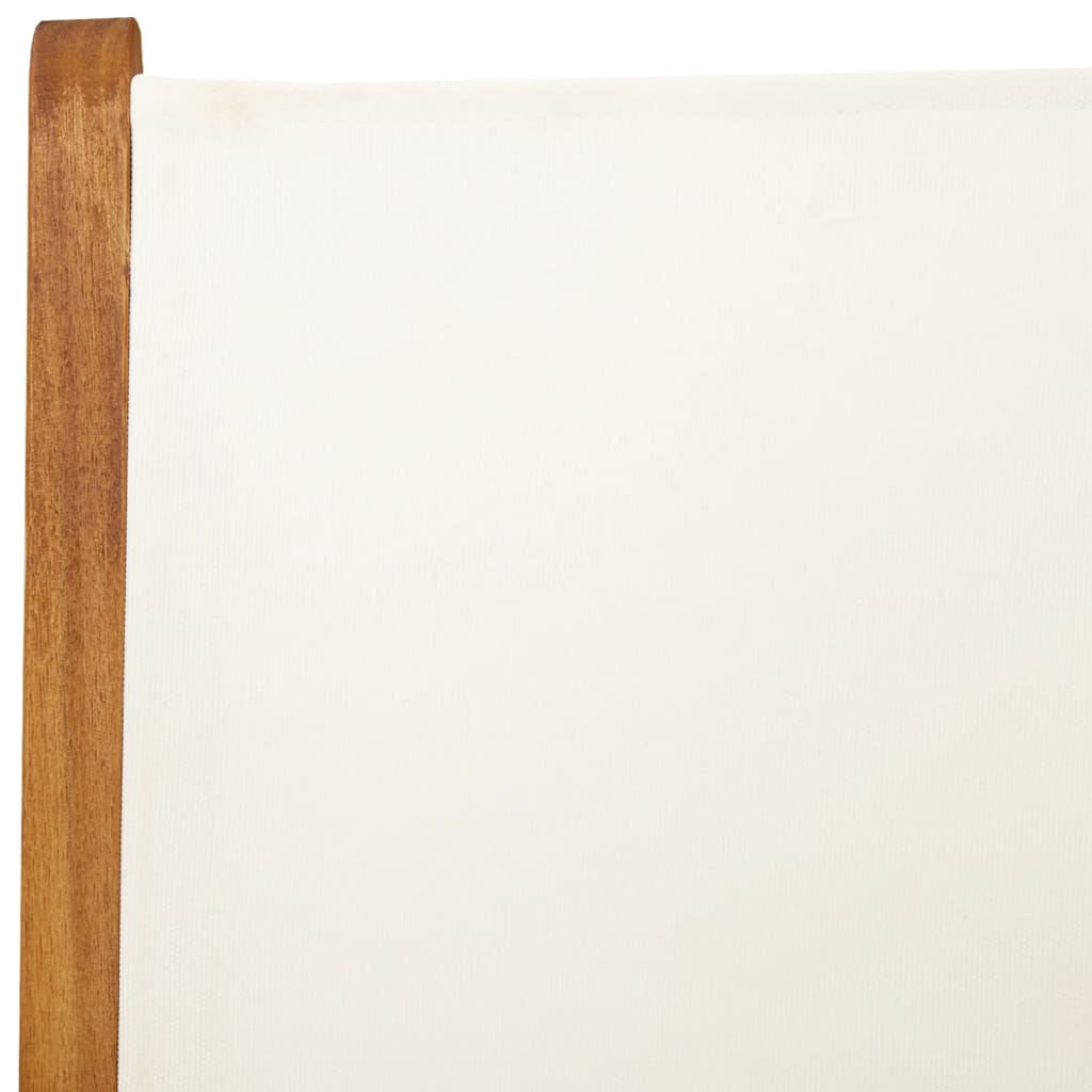 7 Piece Garden Dining Set White Fabric And Solid Wood