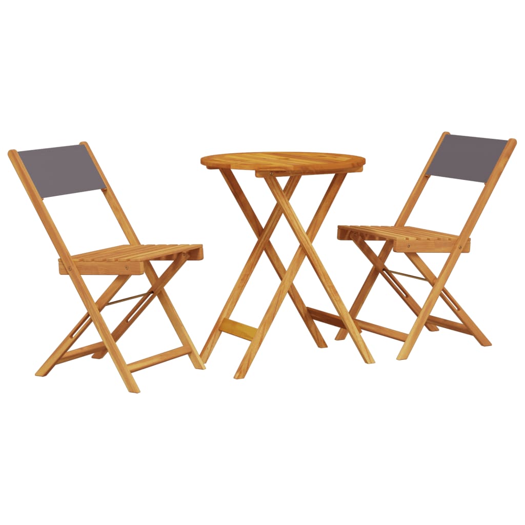 3 Piece Bistro Set Fabric And Solid Wood