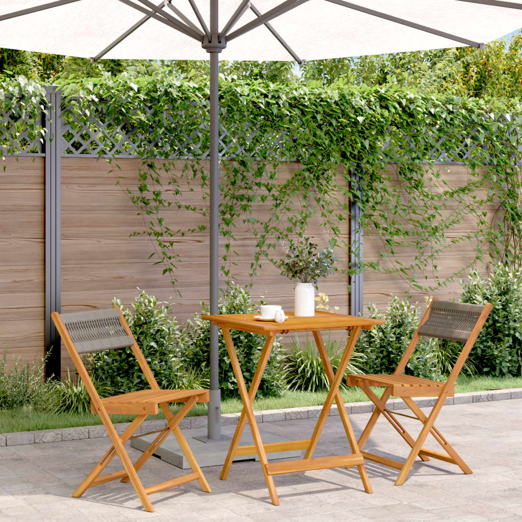 3 Piece Bistro Set Polypropylene And Solid Wood