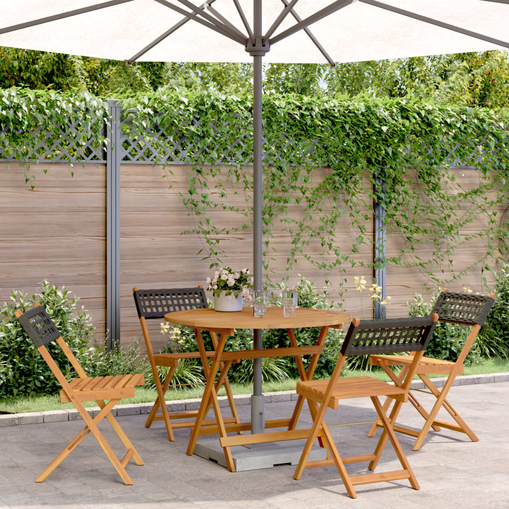3 Piece Bistro Set Poly Rattan And Solid Wood