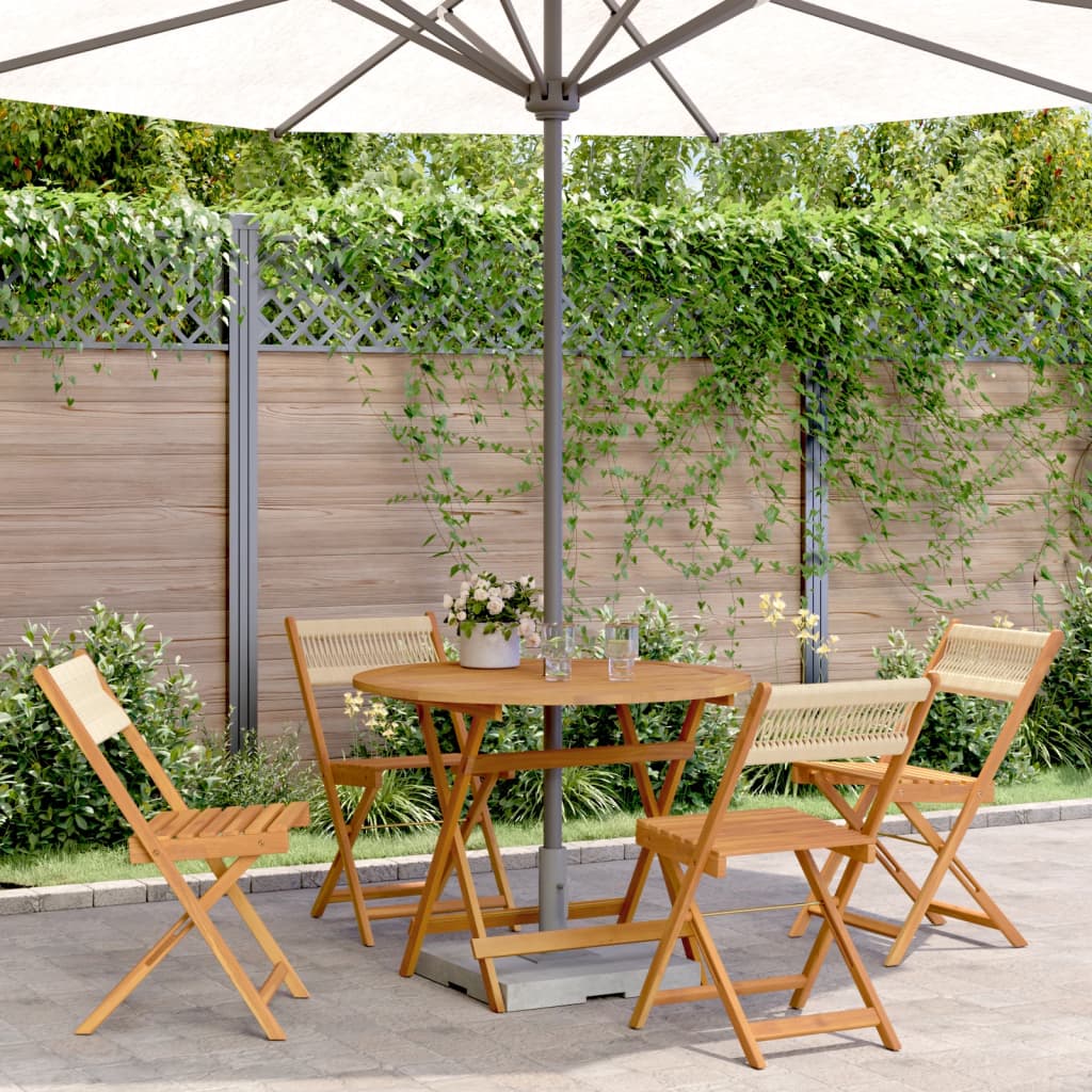 3 Piece Bistro Set Polypropylene And Solid Wood