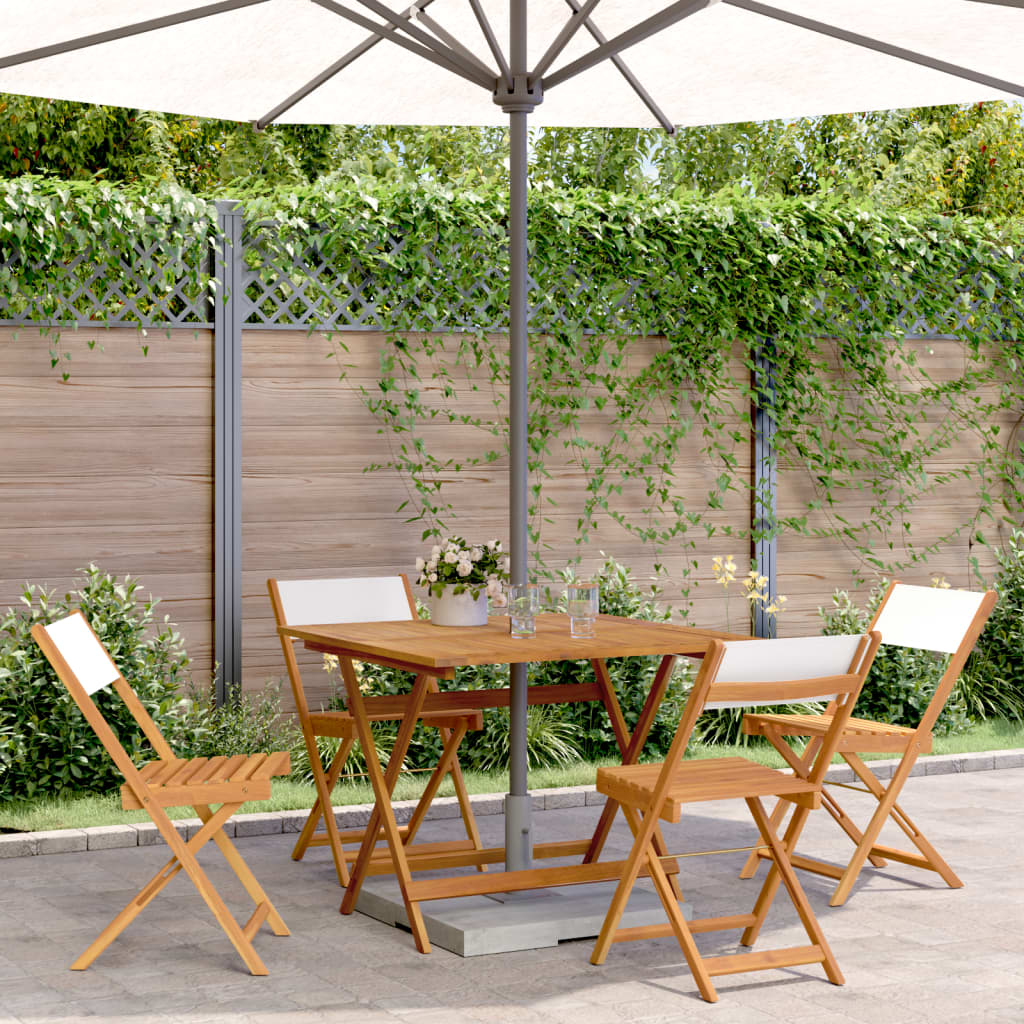 3 Piece Bistro Set Fabric And Solid Wood