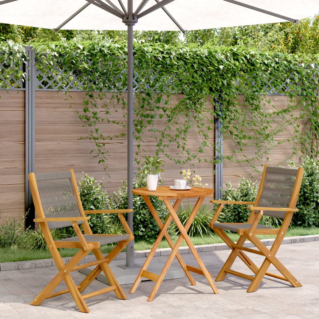 3 Piece Bistro Set Polypropylene And Solid Wood