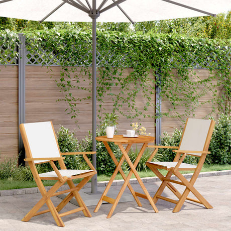 3 Piece Bistro Set Fabric And Solid Wood