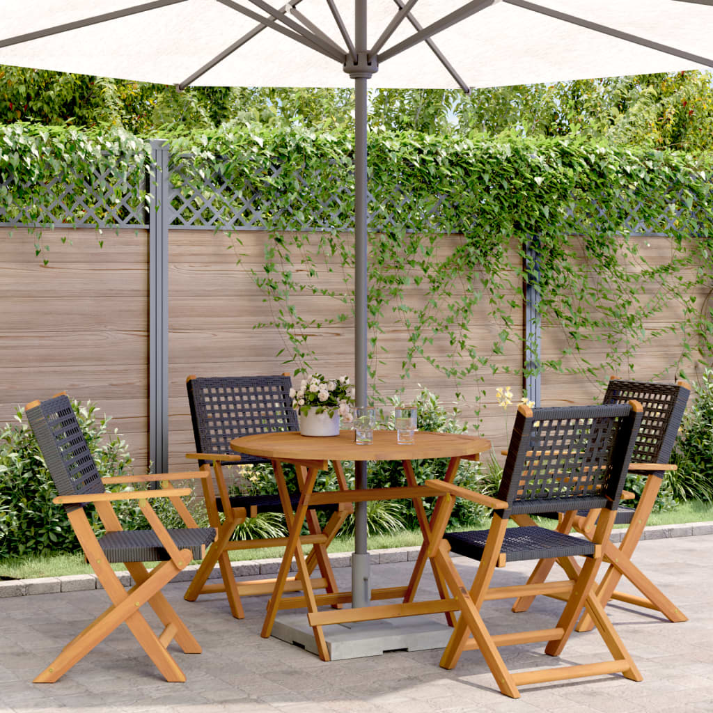 3 Piece Bistro Set Poly Rattan And Solid Wood