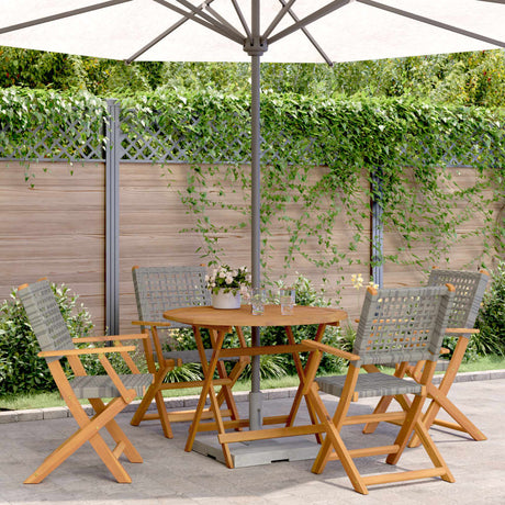 3 Piece Bistro Set Poly Rattan And Solid Wood