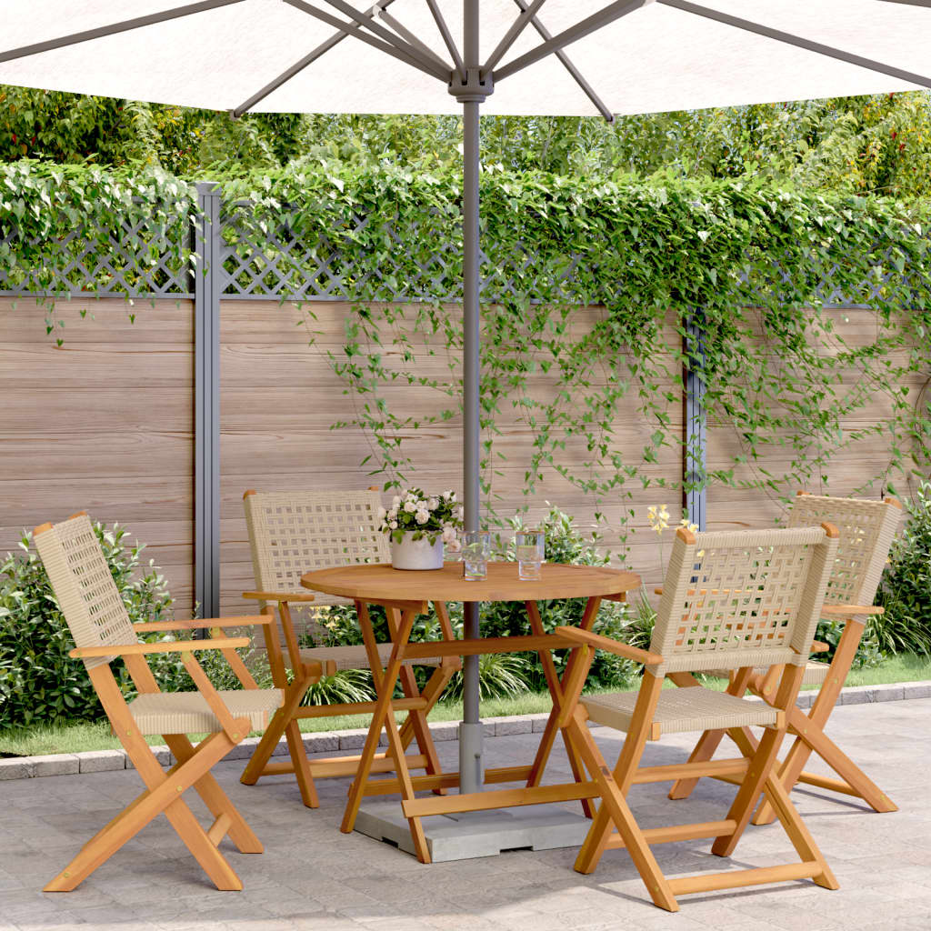 3 Piece Bistro Set Poly Rattan And Solid Wood