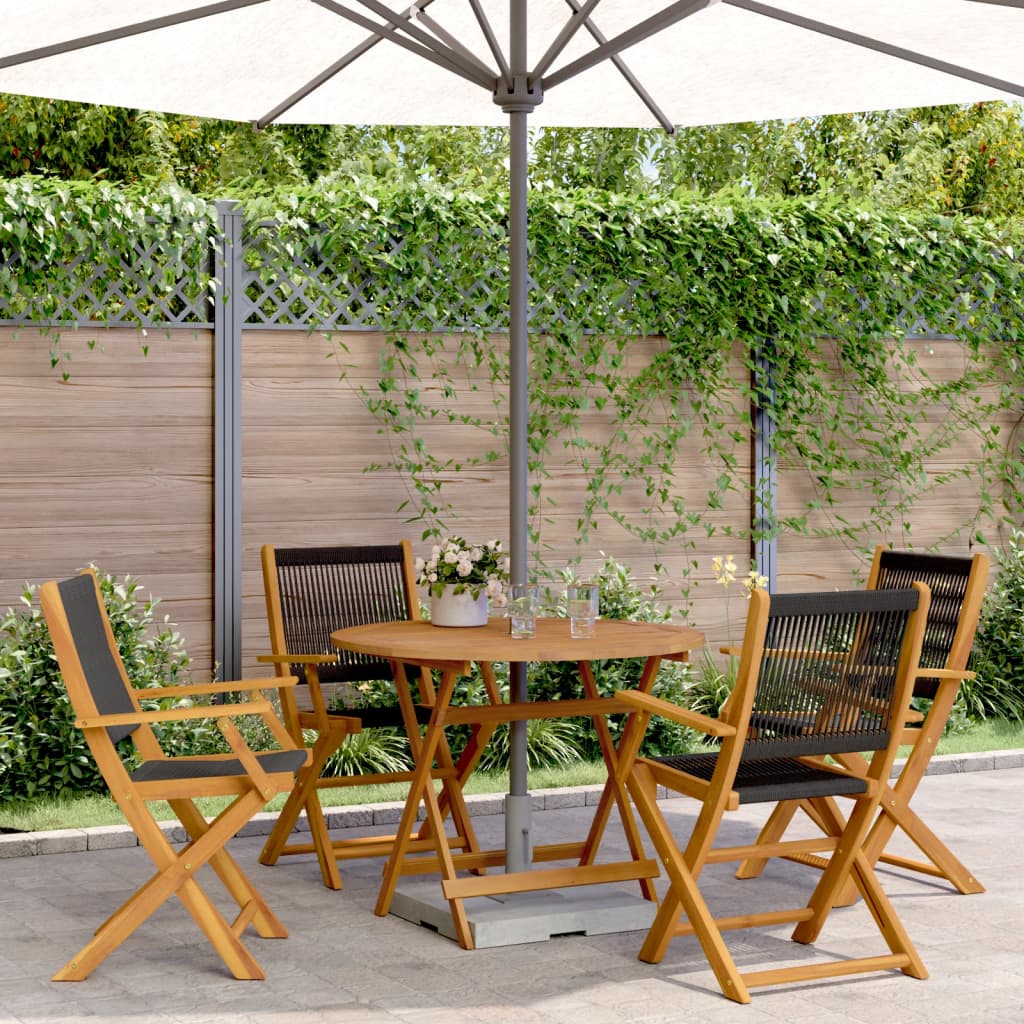 3 Piece Bistro Set Polypropylene And Solid Wood
