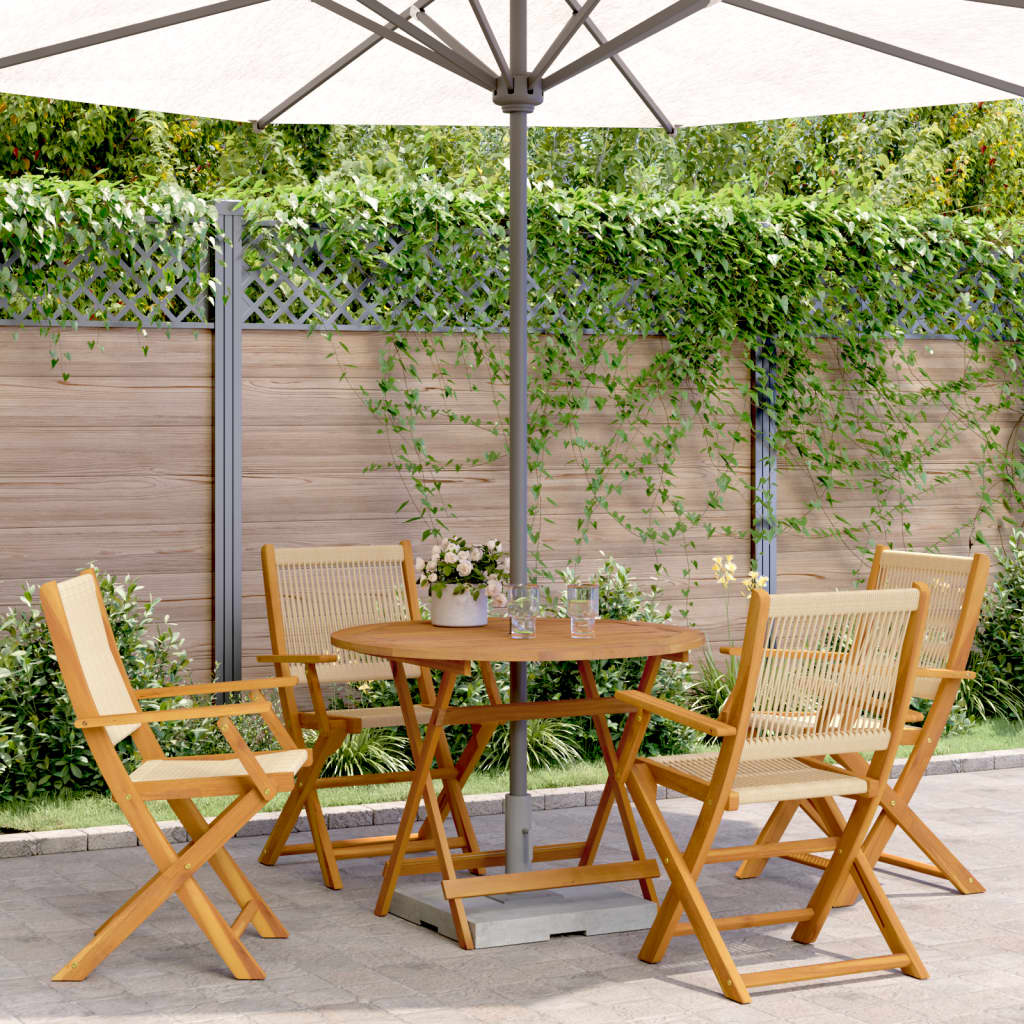 3 Piece Bistro Set Polypropylene And Solid Wood