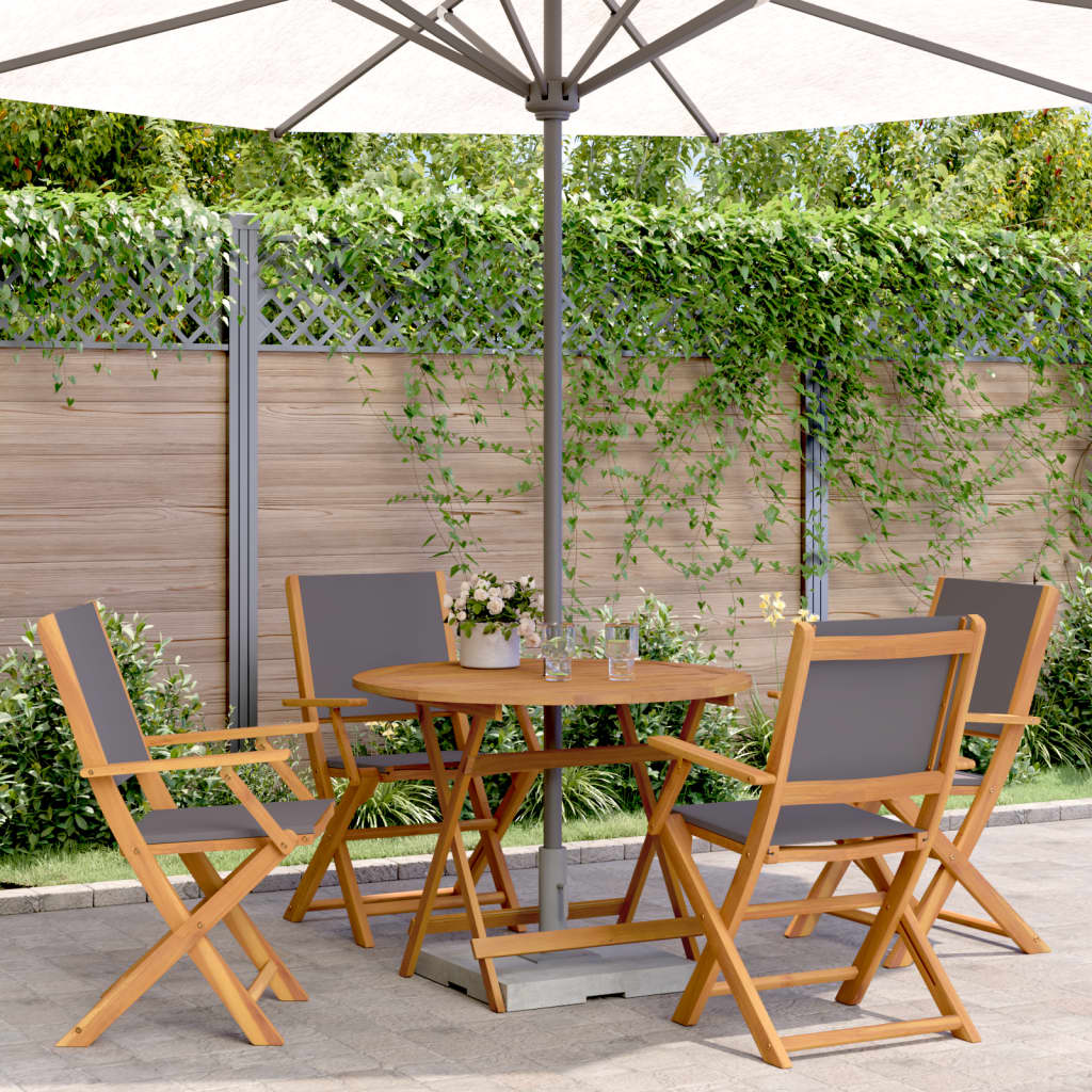 3 Piece Bistro Set Fabric And Solid Wood