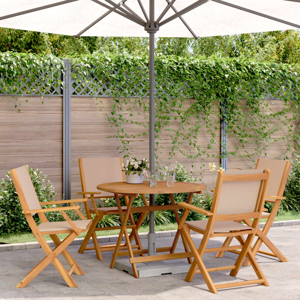 3 Piece Bistro Set Fabric And Solid Wood