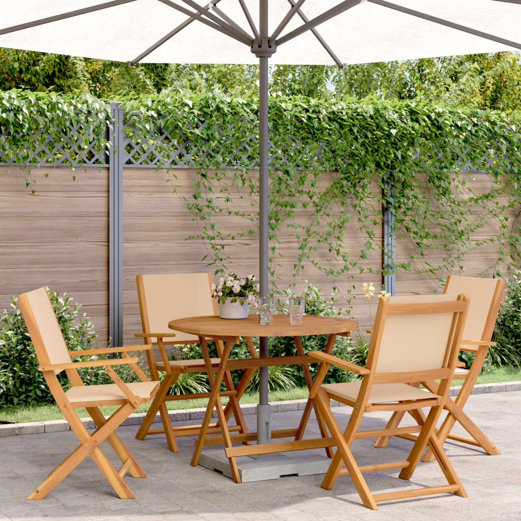 3 Piece Bistro Set Fabric And Solid Wood