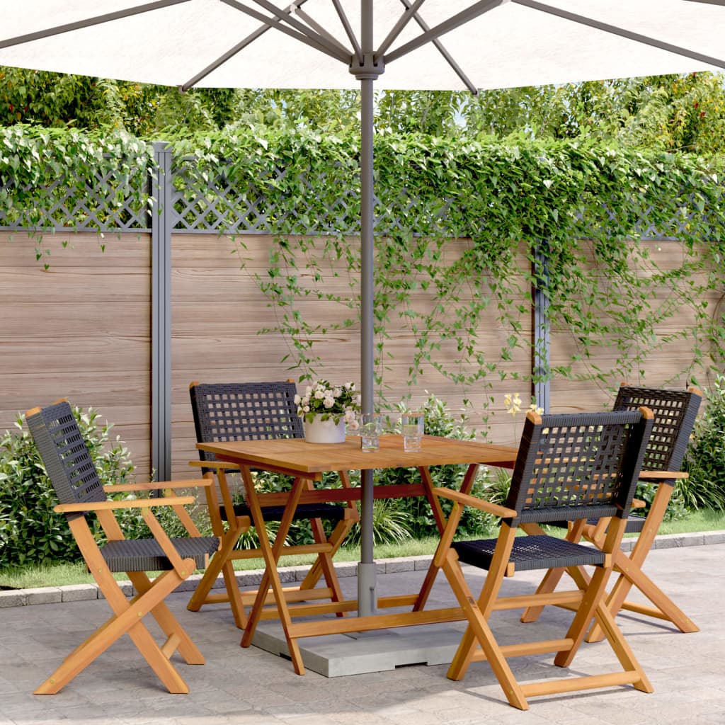 3 Piece Bistro Set Poly Rattan And Solid Wood