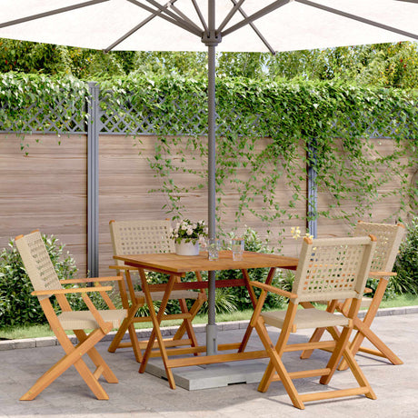 3 Piece Bistro Set Poly Rattan And Solid Wood