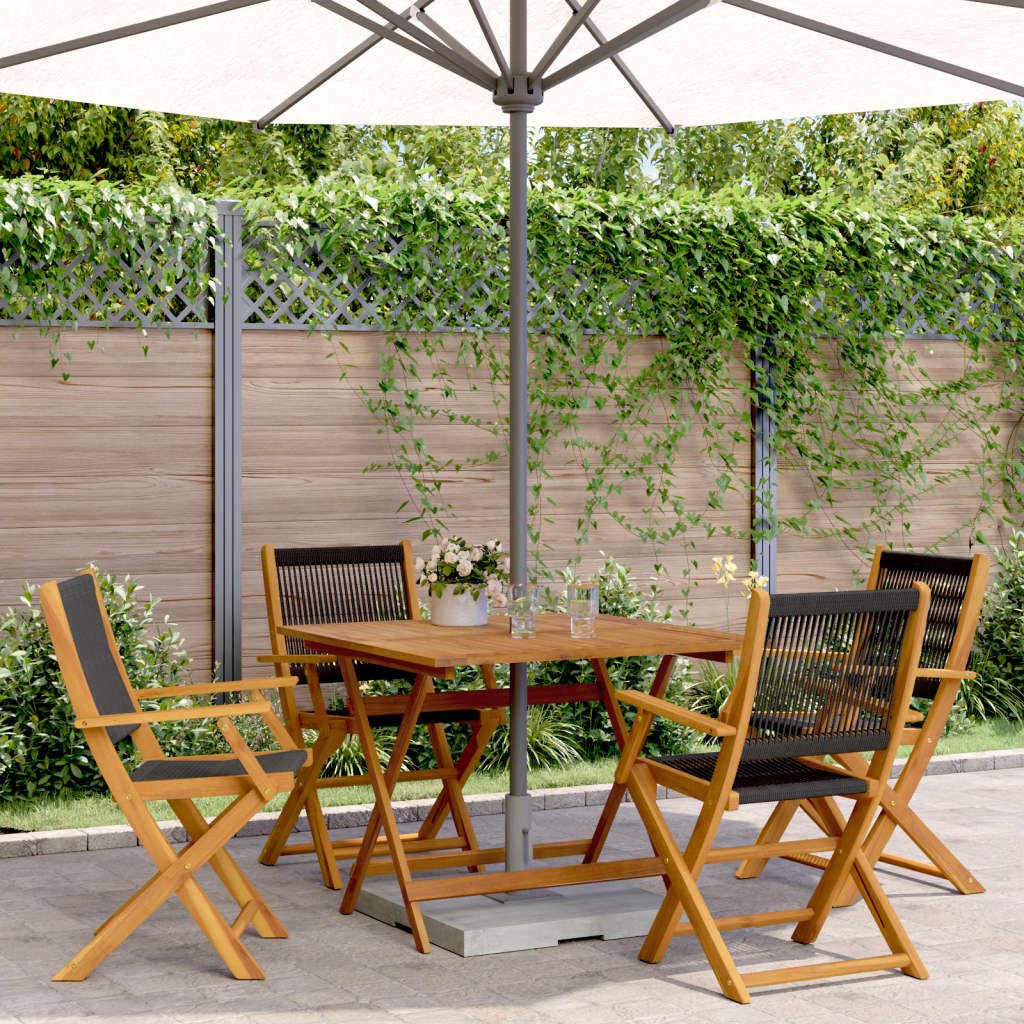 3 Piece Bistro Set Polypropylene And Solid Wood