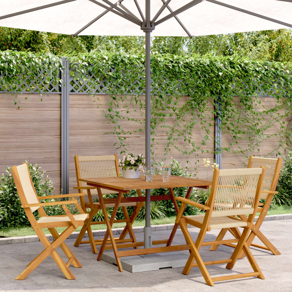 3 Piece Bistro Set Polypropylene And Solid Wood