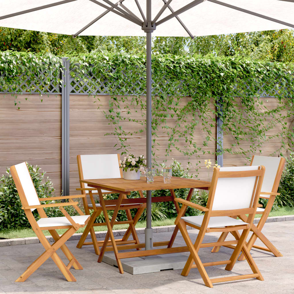 3 Piece Bistro Set Fabric And Solid Wood