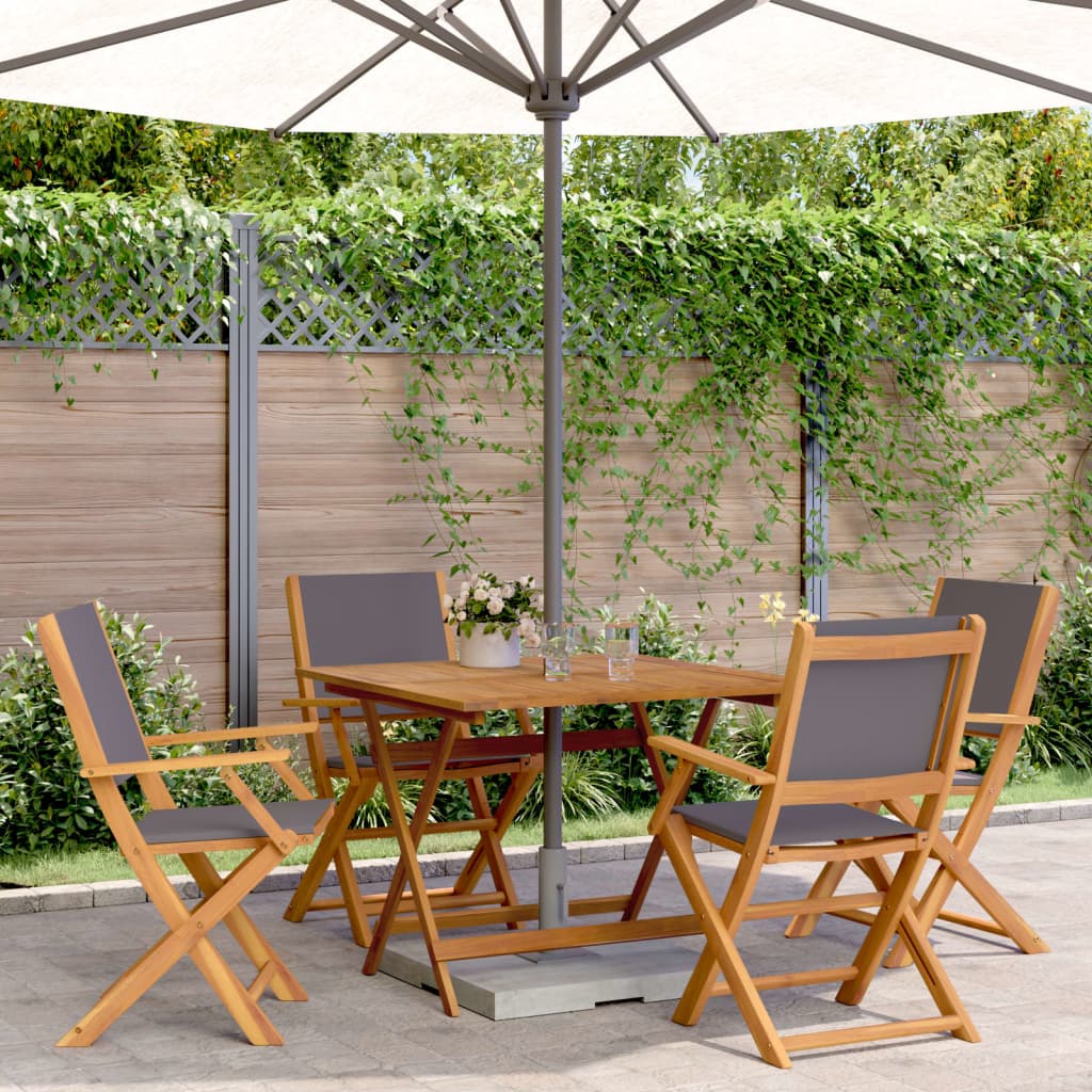 3 Piece Bistro Set Fabric And Solid Wood