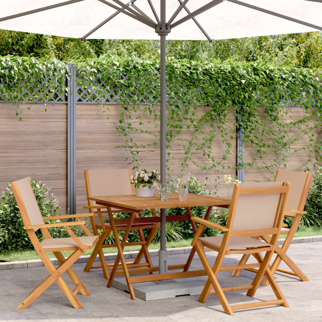 3 Piece Bistro Set Fabric And Solid Wood