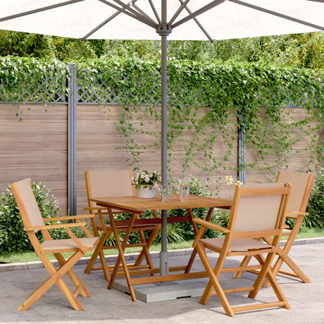 3 Piece Bistro Set Fabric And Solid Wood