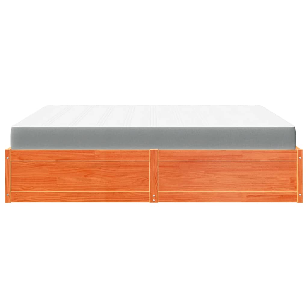 Bed With Mattress Super King Solid Wood Pine