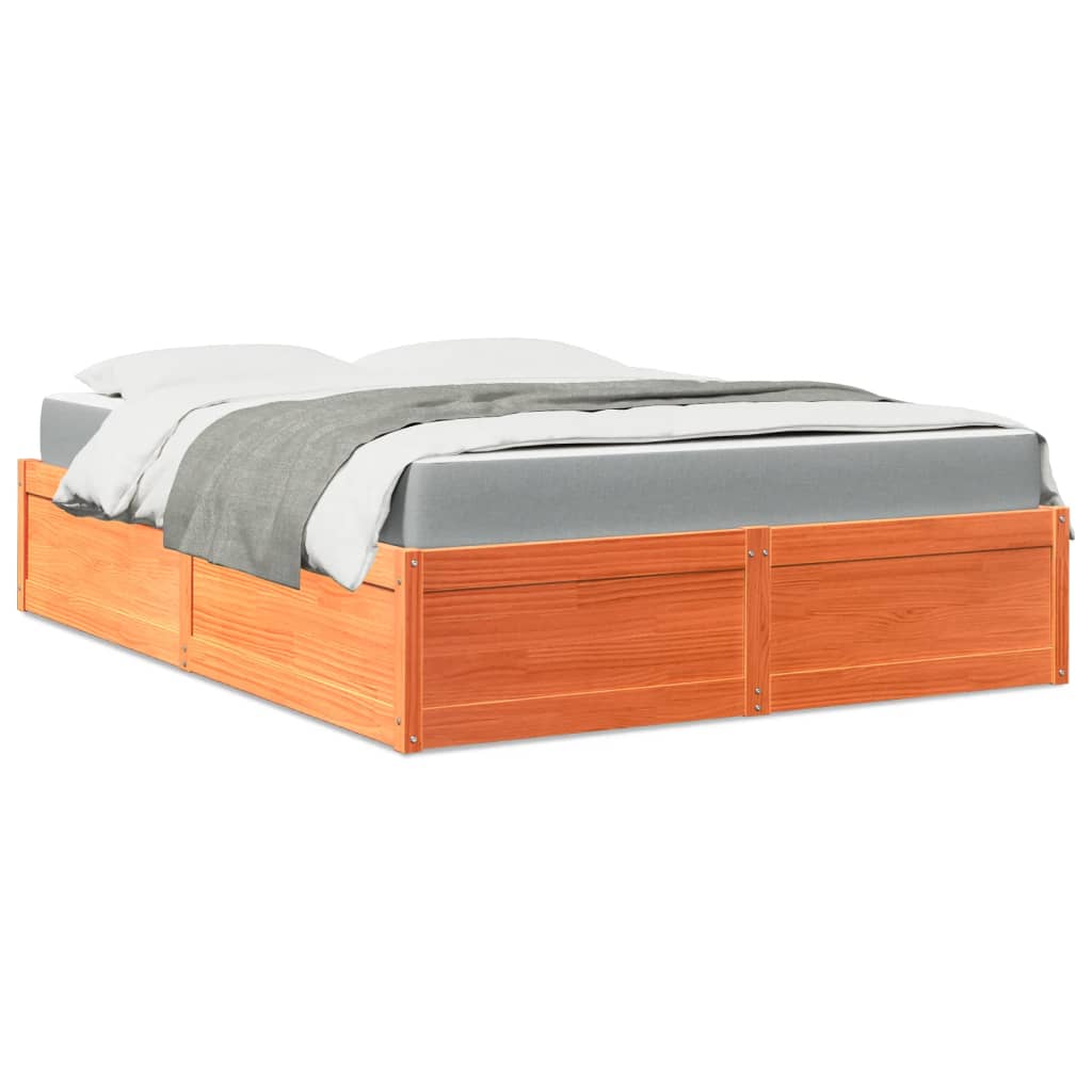 Bed With Mattress Super King Solid Wood Pine