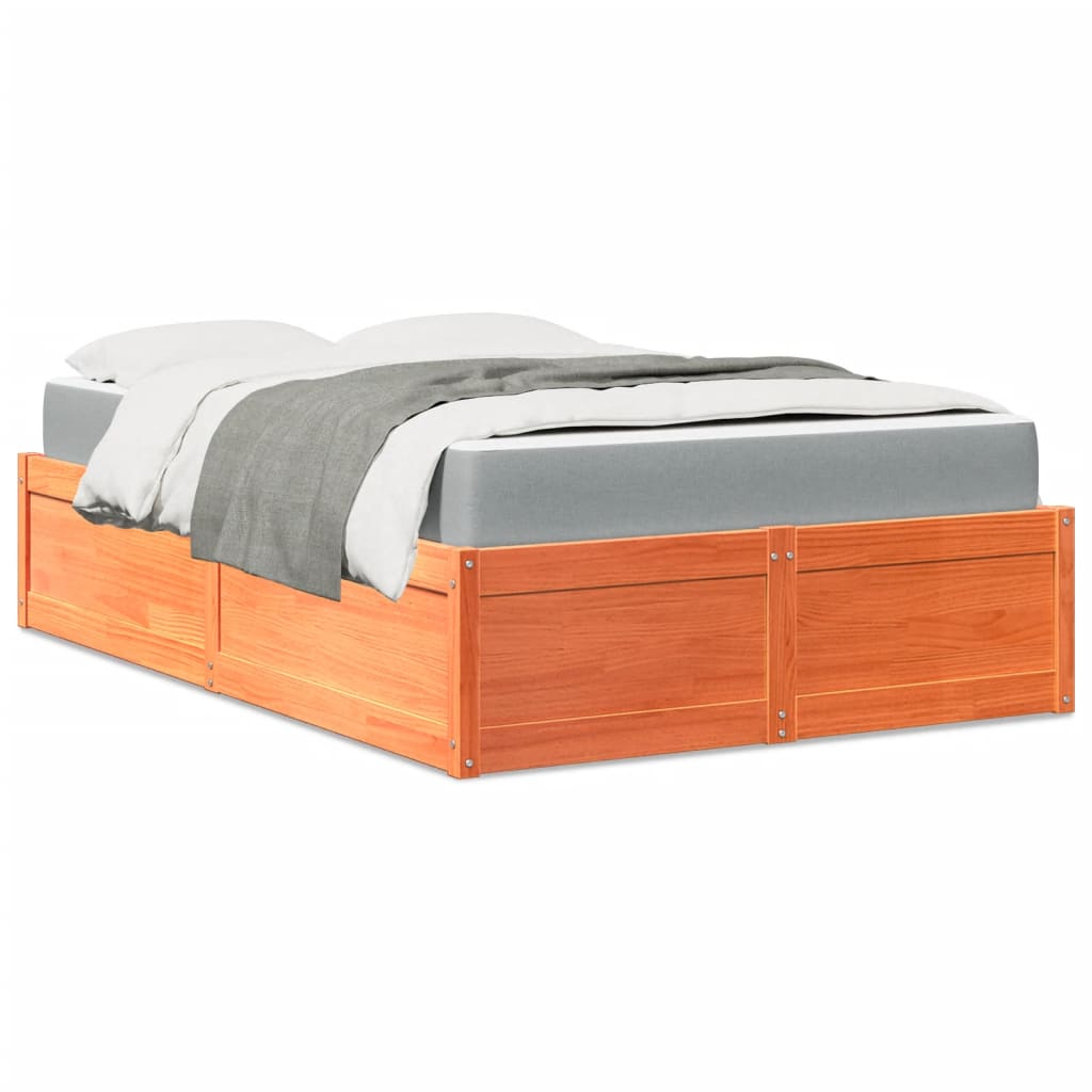 Bed With Mattress Super King Solid Wood Pine