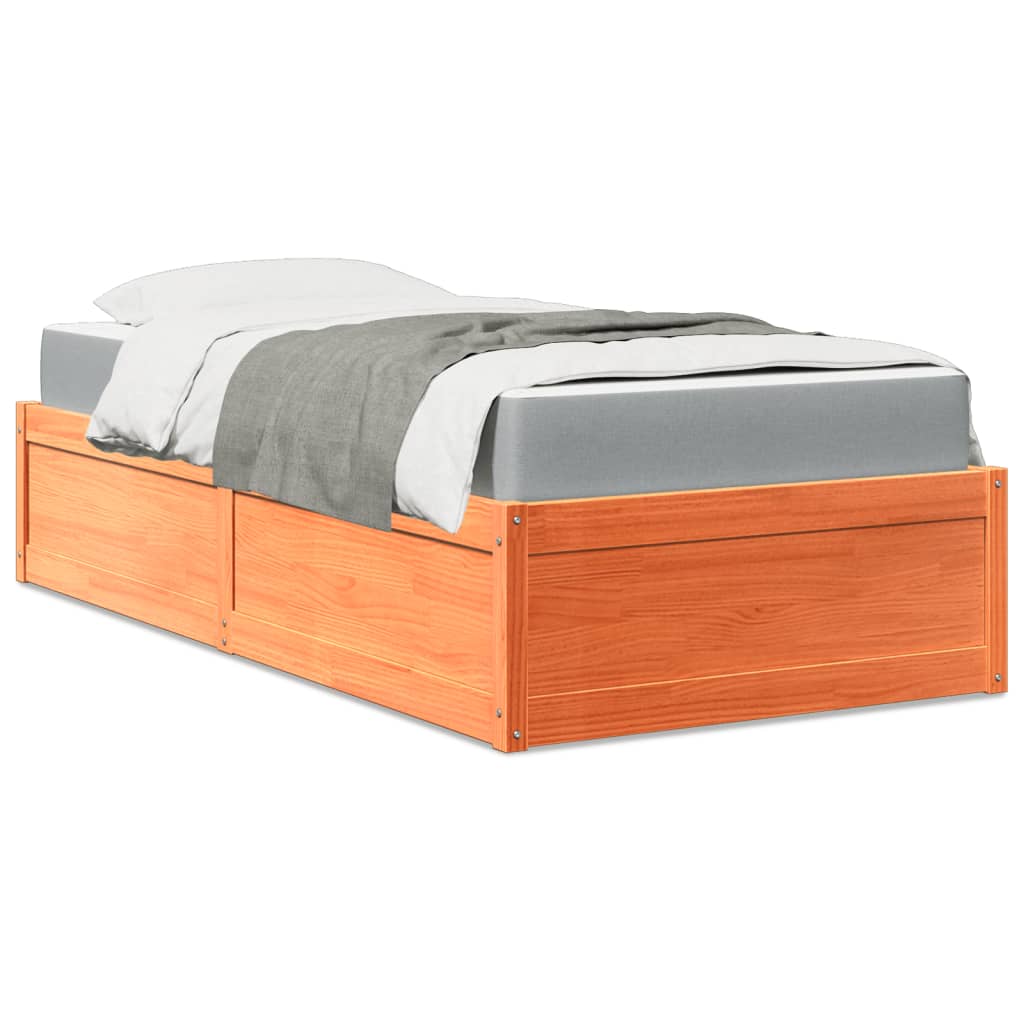 Bed With Mattress Super King Solid Wood Pine