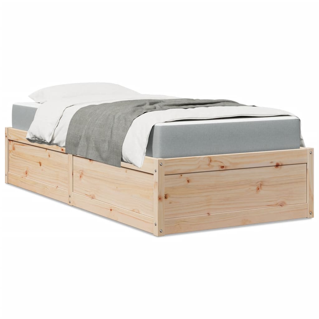 Bed With Mattress Super King Solid Wood Pine