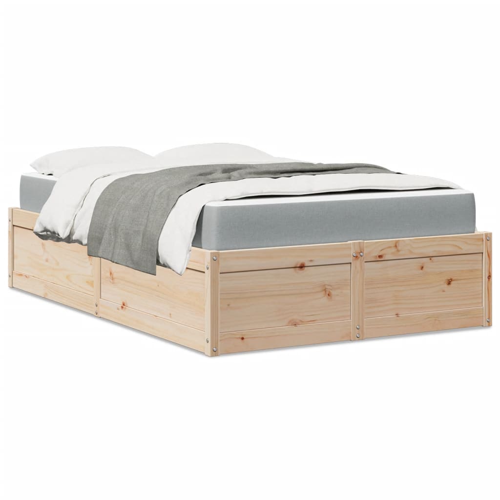 Bed With Mattress Super King Solid Wood Pine
