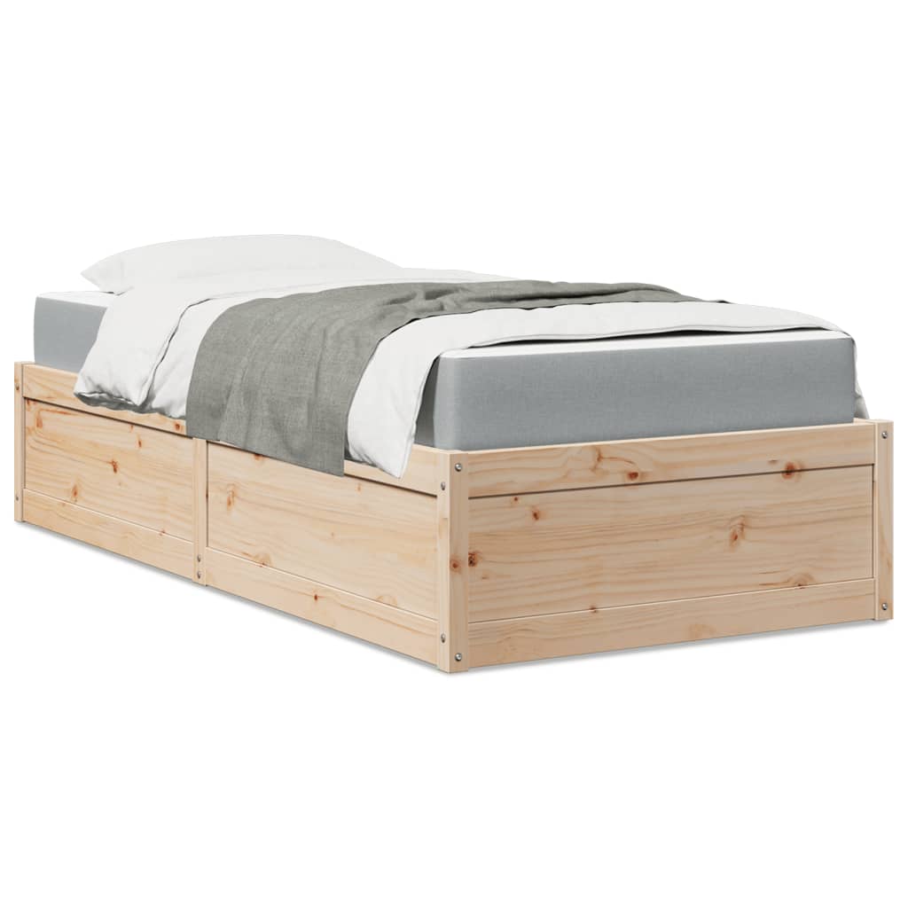 Bed With Mattress Super King Solid Wood Pine