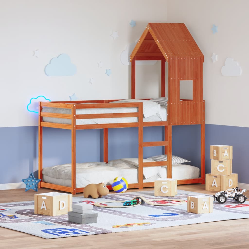 Bunk Bed Without Mattress Single Solid Wood Pine