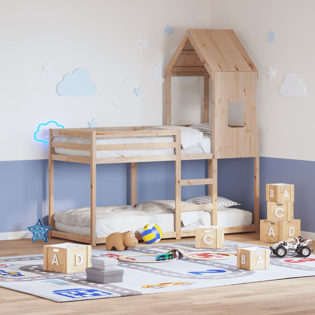 Bunk Bed Without Mattress Single Solid Wood Pine