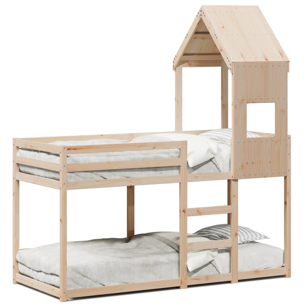 Bunk Bed Without Mattress Single Solid Wood Pine