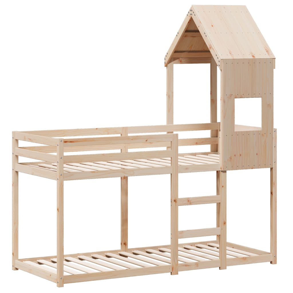 Bunk Bed Without Mattress Single Solid Wood Pine
