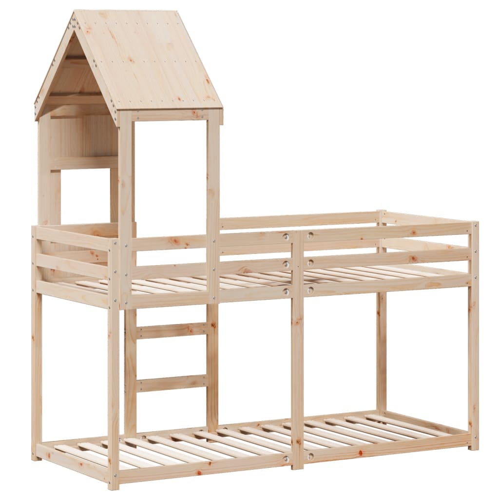 Bunk Bed Without Mattress Single Solid Wood Pine
