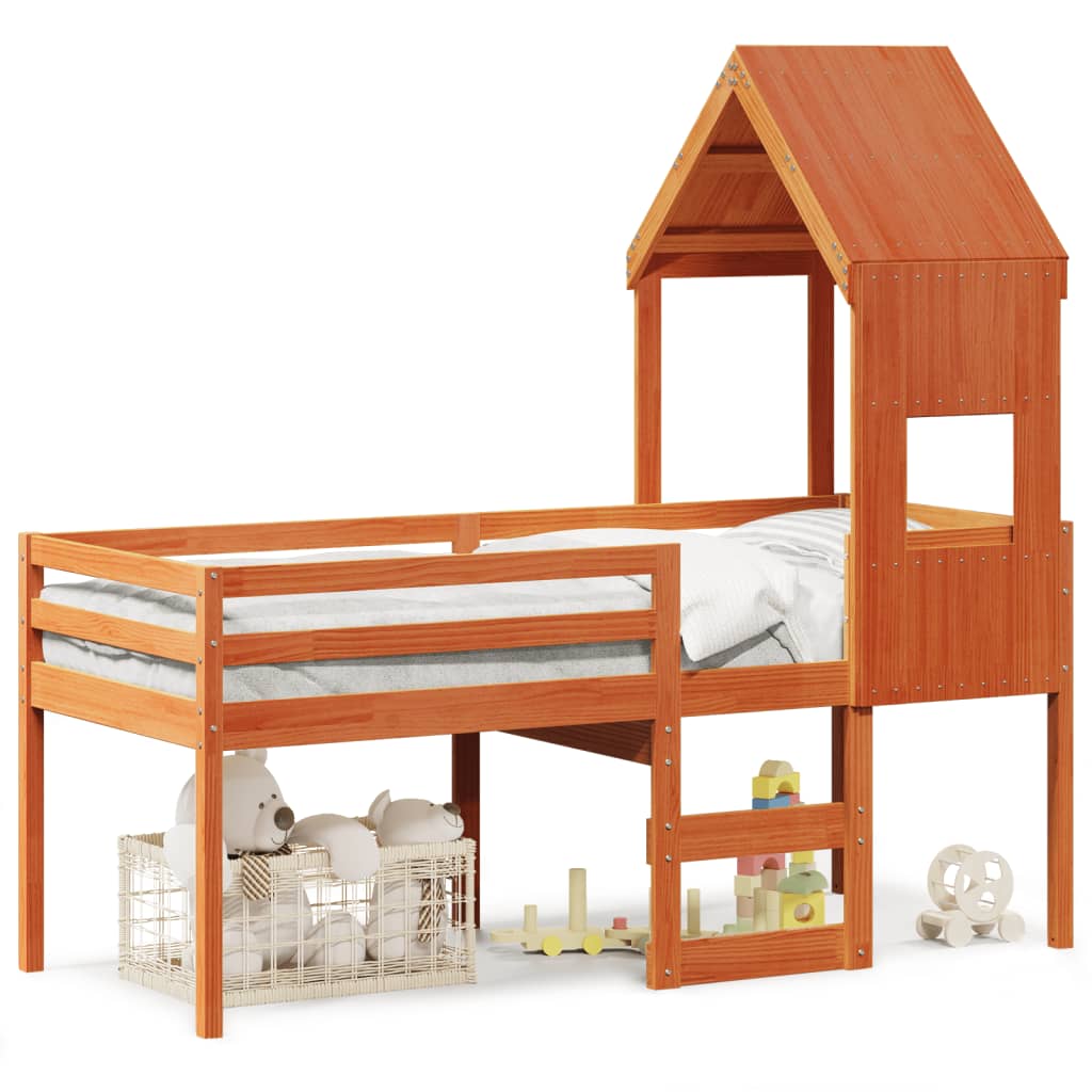 High Sleeper Bed Without Mattress Small Single Solid Wood Pine