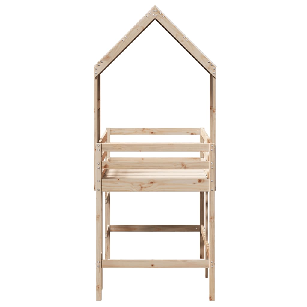 Loft Bed With Ladder And Roof Without Mattress
