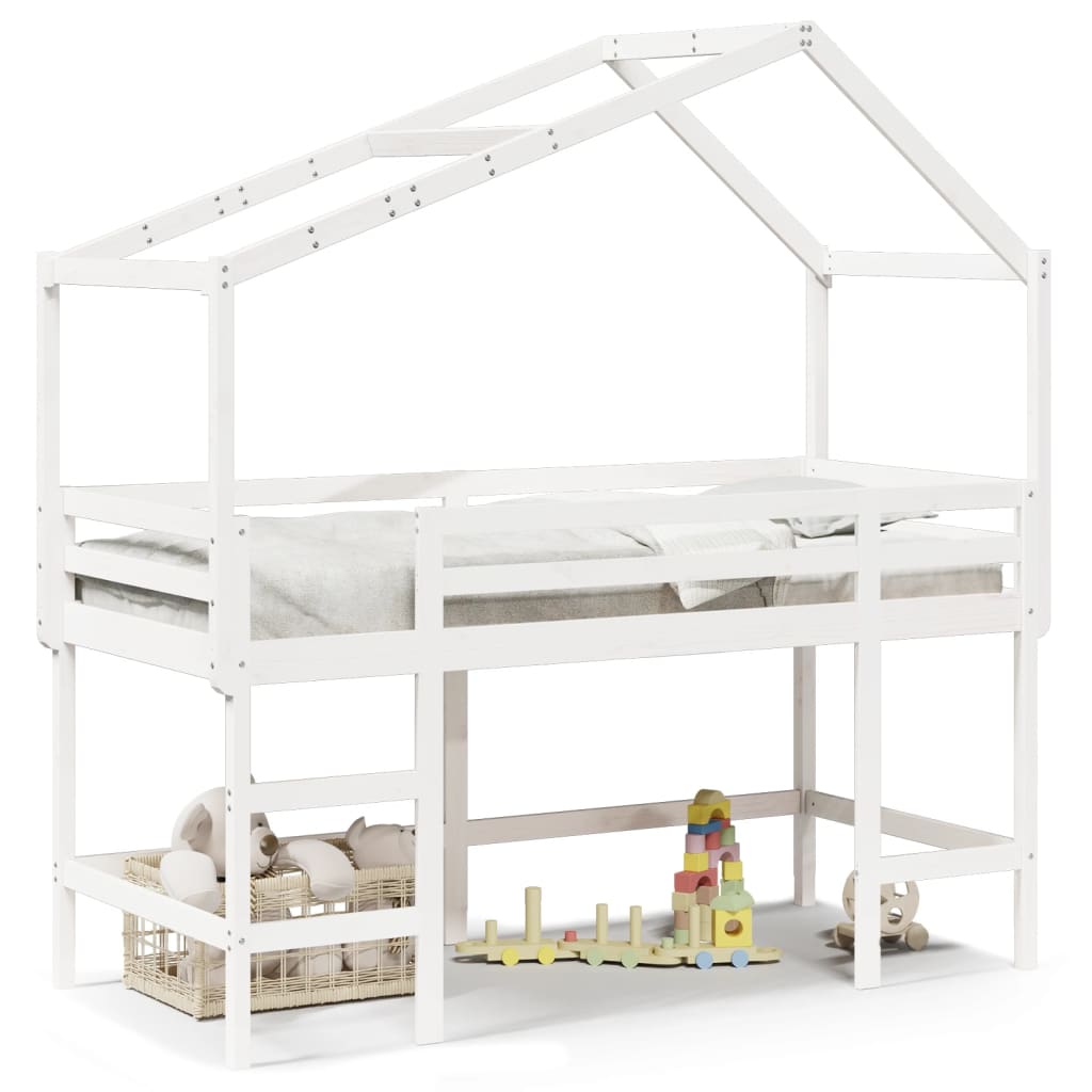 Loft Bed With Ladder And Roof Without Mattress Single